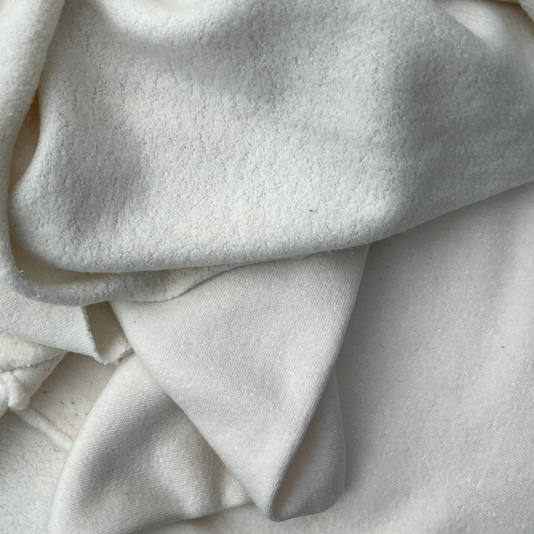 Solid Ivory Sherpa Fleece Fabric By the Yard