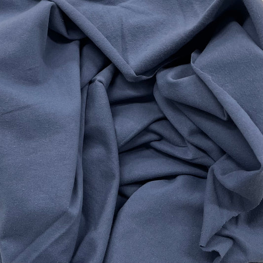 Sample Swatch | Medium Weight Cotton Spandex Jersey | Denim Blue