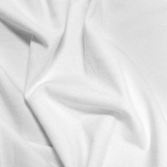 Sample Swatch | Medium Weight Cotton Spandex Jersey | Peroxide White (PFD)