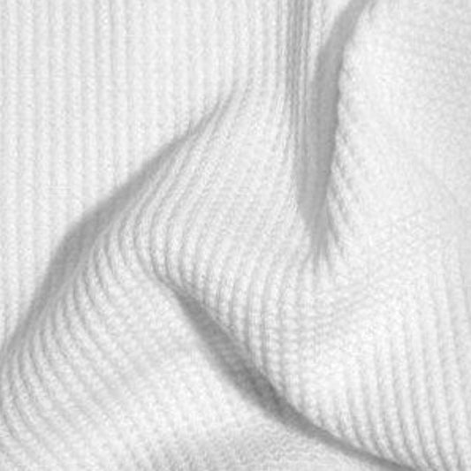 White Cotton Thermal Knit Fabric by the Yard Waffle Weave 400GSM