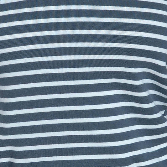 Sample Swatch | 1 x 1 Sailor Stripe Baby Rib | Charcoal/Natural